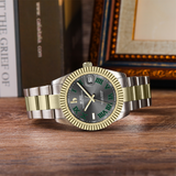 BUREI  Luxury Automatic Watch 36mm, Fashion Waterproof Mechanical Watch, Adjustable Stainless Steel Two Tone Strap