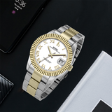 BUREI  Luxury Automatic Watch 36mm, Fashion Waterproof Mechanical Watch, Adjustable Stainless Steel Two Tone Strap