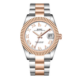 BUREI  Luxury Automatic Watch 36mm, Fashion Waterproof Mechanical Watch, Adjustable Stainless Steel Two Tone Strap