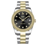 BUREI  Luxury Automatic Watch 36mm, Fashion Waterproof Mechanical Watch, Adjustable Stainless Steel Two Tone Strap