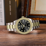 BUREI  Luxury Automatic Watch 36mm, Fashion Waterproof Mechanical Watch, Adjustable Stainless Steel Two Tone Strap