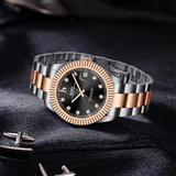 BUREI  Luxury Automatic Watch 36mm, Fashion Waterproof Mechanical Watch, Adjustable Stainless Steel Two Tone Strap