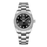 BUREI  Luxury Automatic Watch 36mm, Fashion Waterproof Mechanical Watch, Adjustable Stainless Steel Two Tone Strap