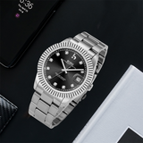 BUREI  Luxury Automatic Watch 36mm, Fashion Waterproof Mechanical Watch, Adjustable Stainless Steel Two Tone Strap