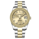 BUREI  Luxury Automatic Watch 36mm, Fashion Waterproof Mechanical Watch, Adjustable Stainless Steel Two Tone Strap