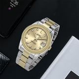 BUREI  Luxury Automatic Watch 36mm, Fashion Waterproof Mechanical Watch, Adjustable Stainless Steel Two Tone Strap