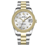 BUREI  Luxury Automatic Watch 36mm, Fashion Waterproof Mechanical Watch, Adjustable Stainless Steel Two Tone Strap