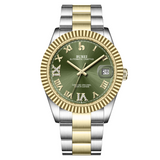 BUREI  Luxury Automatic Watch 36mm, Fashion Waterproof Mechanical Watch, Adjustable Stainless Steel Two Tone Strap
