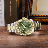 BUREI  Luxury Automatic Watch 36mm, Fashion Waterproof Mechanical Watch, Adjustable Stainless Steel Two Tone Strap