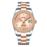 BUREI  Luxury Automatic Watch 36mm, Fashion Waterproof Mechanical Watch, Adjustable Stainless Steel Two Tone Strap