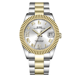 BUREI  Luxury Automatic Watch 36mm, Fashion Waterproof Mechanical Watch, Adjustable Stainless Steel Two Tone Strap