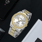 BUREI  Luxury Automatic Watch 36mm, Fashion Waterproof Mechanical Watch, Adjustable Stainless Steel Two Tone Strap