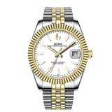 BUREI  Luxury Automatic Watch 36mm, Fashion Waterproof Mechanical Watch, Adjustable Stainless Steel Two Tone Strap