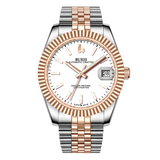BUREI  Luxury Automatic Watch 36mm, Fashion Waterproof Mechanical Watch, Adjustable Stainless Steel Two Tone Strap