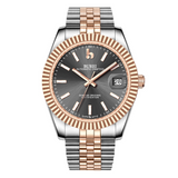 BUREI  Luxury Automatic Watch 36mm, Fashion Waterproof Mechanical Watch, Adjustable Stainless Steel Two Tone Strap