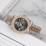 BUREI Luxury Automatic Watch 36mm, Fashion Waterproof Mechanical Watch, Adjustable Stainless Steel Two Tone Strap