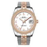 BUREI Luxury Automatic Watch 36mm, Fashion Waterproof Mechanical Watch, Adjustable Stainless Steel Two Tone Strap