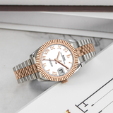 BUREI Luxury Automatic Watch 36mm, Fashion Waterproof Mechanical Watch, Adjustable Stainless Steel Two Tone Strap