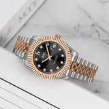 BUREI Luxury Automatic Watch 36mm, Fashion Waterproof Mechanical Watch, Adjustable Stainless Steel Two Tone Strap