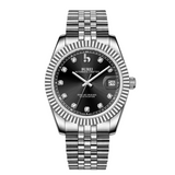 BUREI Luxury Automatic Watch 36mm, Fashion Waterproof Mechanical Watch, Adjustable Stainless Steel Two Tone Strap