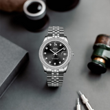 BUREI Luxury Automatic Watch 36mm, Fashion Waterproof Mechanical Watch, Adjustable Stainless Steel Two Tone Strap