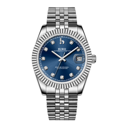 BUREI Luxury Automatic Watch 36mm, Fashion Waterproof Mechanical Watch, Adjustable Stainless Steel Two Tone Strap