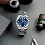 BUREI Luxury Automatic Watch 36mm, Fashion Waterproof Mechanical Watch, Adjustable Stainless Steel Two Tone Strap