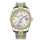 BUREI Luxury Automatic Watch 36mm, Fashion Waterproof Mechanical Watch, Adjustable Stainless Steel Two Tone Strap