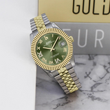 BUREI Luxury Automatic Watch 36mm, Fashion Waterproof Mechanical Watch, Adjustable Stainless Steel Two Tone Strap