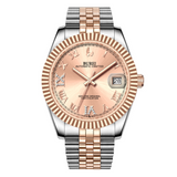 BUREI Luxury Automatic Watch 36mm, Fashion Waterproof Mechanical Watch, Adjustable Stainless Steel Two Tone Strap