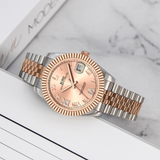 BUREI Luxury Automatic Watch 36mm, Fashion Waterproof Mechanical Watch, Adjustable Stainless Steel Two Tone Strap