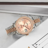 BUREI Luxury Automatic Watch 36mm, Fashion Waterproof Mechanical Watch, Adjustable Stainless Steel Two Tone Strap