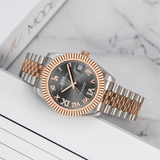 BUREI Luxury Automatic Watch 36mm, Fashion Waterproof Mechanical Watch, Adjustable Stainless Steel Two Tone Strap