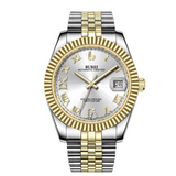 BUREI Luxury Automatic Watch 36mm, Fashion Waterproof Mechanical Watch, Adjustable Stainless Steel Two Tone Strap