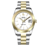 BUREI Luxury Automatic Watch 36mm, Fashion Waterproof Mechanical Watch, Adjustable Stainless Steel Two Tone Strap