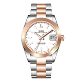 BUREI Luxury Automatic Watch 36mm, Fashion Waterproof Mechanical Watch, Adjustable Stainless Steel Two Tone Strap