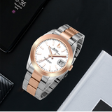 BUREI Luxury Automatic Watch 36mm, Fashion Waterproof Mechanical Watch, Adjustable Stainless Steel Two Tone Strap