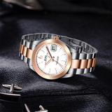 BUREI Luxury Automatic Watch 36mm, Fashion Waterproof Mechanical Watch, Adjustable Stainless Steel Two Tone Strap