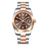 BUREI Luxury Automatic Watch 36mm, Fashion Waterproof Mechanical Watch, Adjustable Stainless Steel Two Tone Strap