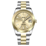 BUREI Luxury Automatic Watch 36mm, Fashion Waterproof Mechanical Watch, Adjustable Stainless Steel Two Tone Strap