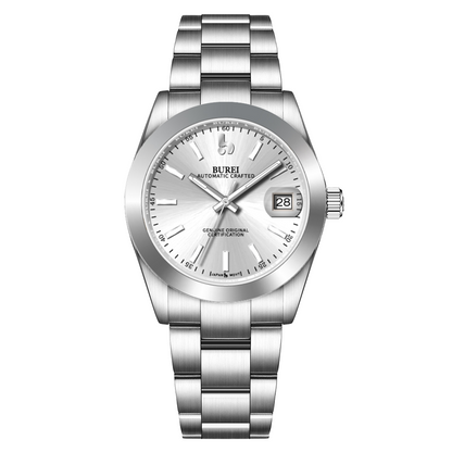 BUREI Luxury Automatic Watch 36mm, Fashion Waterproof Mechanical Watch, Adjustable Stainless Steel Two Tone Strap