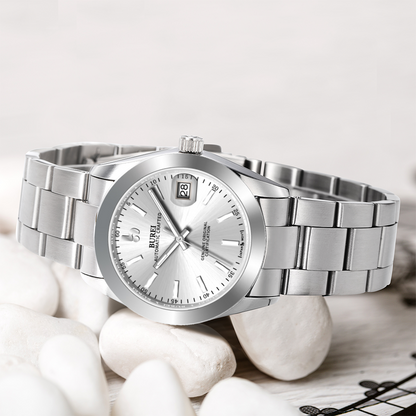 BUREI Luxury Automatic Watch 36mm, Fashion Waterproof Mechanical Watch, Adjustable Stainless Steel Two Tone Strap