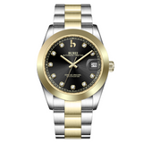 BUREI Luxury Automatic Watch 36mm, Fashion Waterproof Mechanical Watch, Adjustable Stainless Steel Two Tone Strap