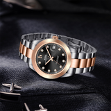 BUREI Luxury Automatic Watch 36mm, Fashion Waterproof Mechanical Watch, Adjustable Stainless Steel Two Tone Strap