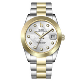 BUREI Luxury Automatic Watch 36mm, Fashion Waterproof Mechanical Watch, Adjustable Stainless Steel Two Tone Strap