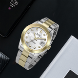 BUREI Luxury Automatic Watch 36mm, Fashion Waterproof Mechanical Watch, Adjustable Stainless Steel Two Tone Strap