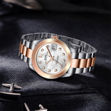 BUREI Luxury Automatic Watch 36mm, Fashion Waterproof Mechanical Watch, Adjustable Stainless Steel Two Tone Strap
