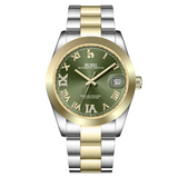 BUREI Luxury Automatic Watch 36mm, Fashion Waterproof Mechanical Watch, Adjustable Stainless Steel Two Tone Strap