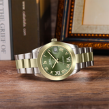 BUREI Luxury Automatic Watch 36mm, Fashion Waterproof Mechanical Watch, Adjustable Stainless Steel Two Tone Strap