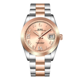 BUREI Luxury Automatic Watch 36mm, Fashion Waterproof Mechanical Watch, Adjustable Stainless Steel Two Tone Strap